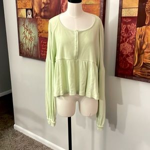 Urban Outfitters Out From Under Henley Peplum Thermal T-Shirt